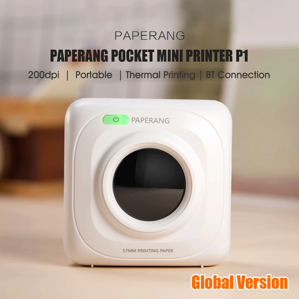  Карманный мини-фотопринтер PAPERANG P1 203 точек/дюйм BT4.0 телефонное соединение беспроводной портативный