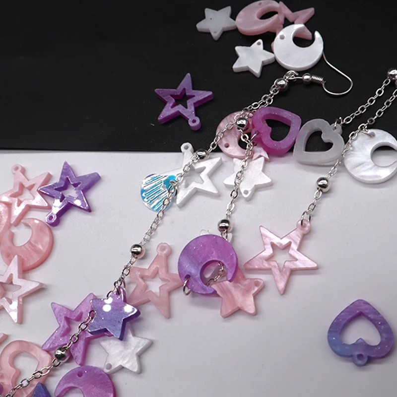 Fashion Personality Star Moon Shaped Bracelet Necklace Decorative Acetate