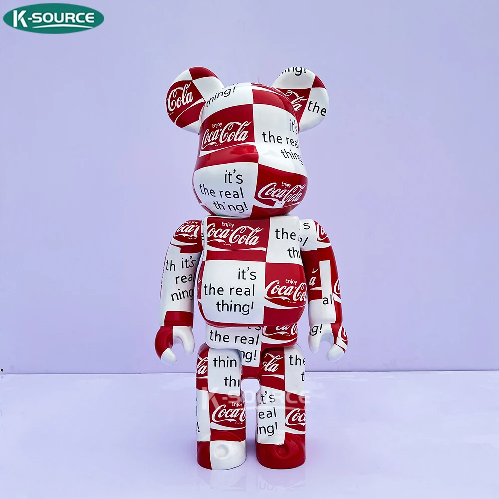 customized resin fiberglass doll statue mall decoration draw by hand resin bearbrick  bear sculpture