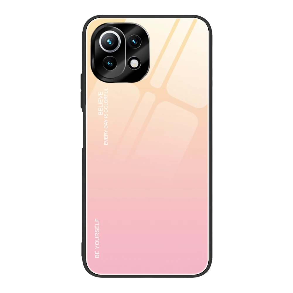 Чехол с градиентным закаленным стеклом для Xiaomi Redmi K40 Pro Мягкий бампер Note 10 чехлы телефонов Xiomi 11