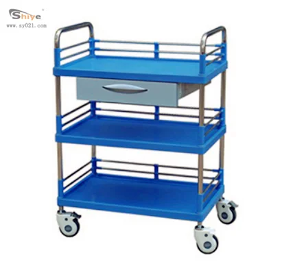 New design mobile hospital multi-functional medical treatment emergency trolley  cart with drawer for sale