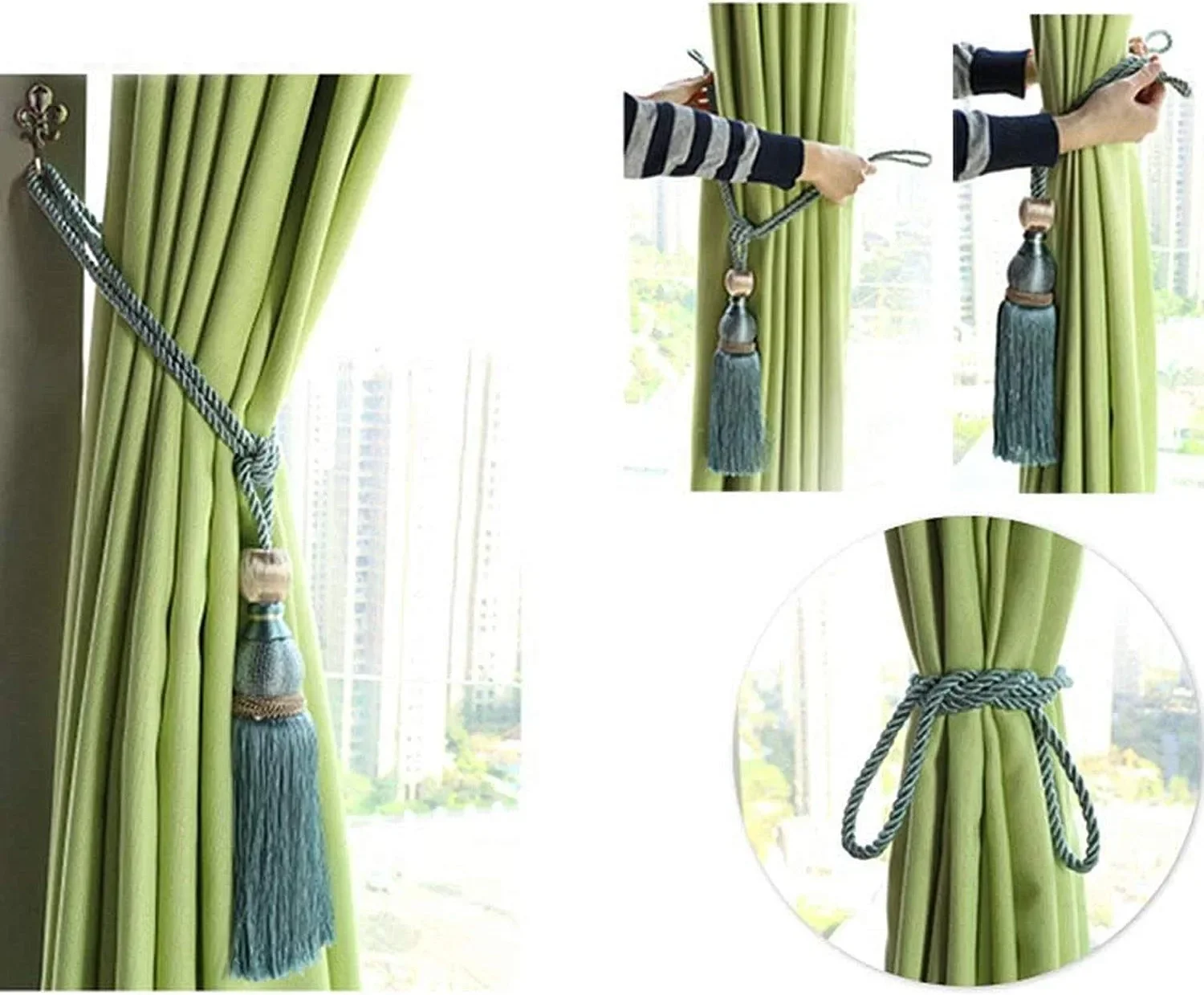 Home Decor Luxury Curtain Accessories Macrame Curtain Tassel Tiebacks Decorative With Hanging Ball