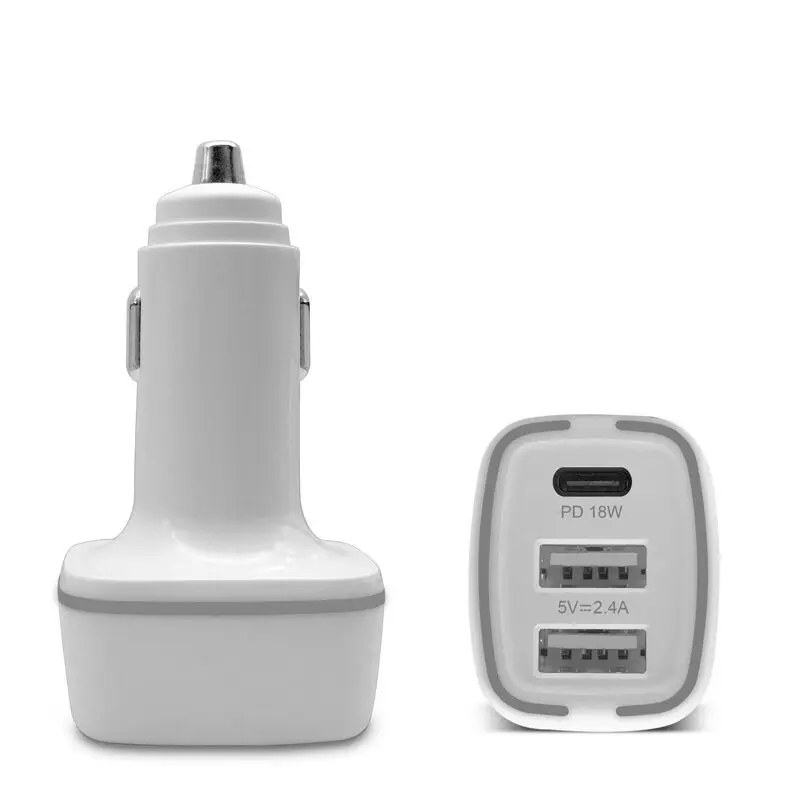Excellent 3 Port Usb 2.4A & Pd 20W Car Phone Charger Led Lighter 32W Power Car Charger