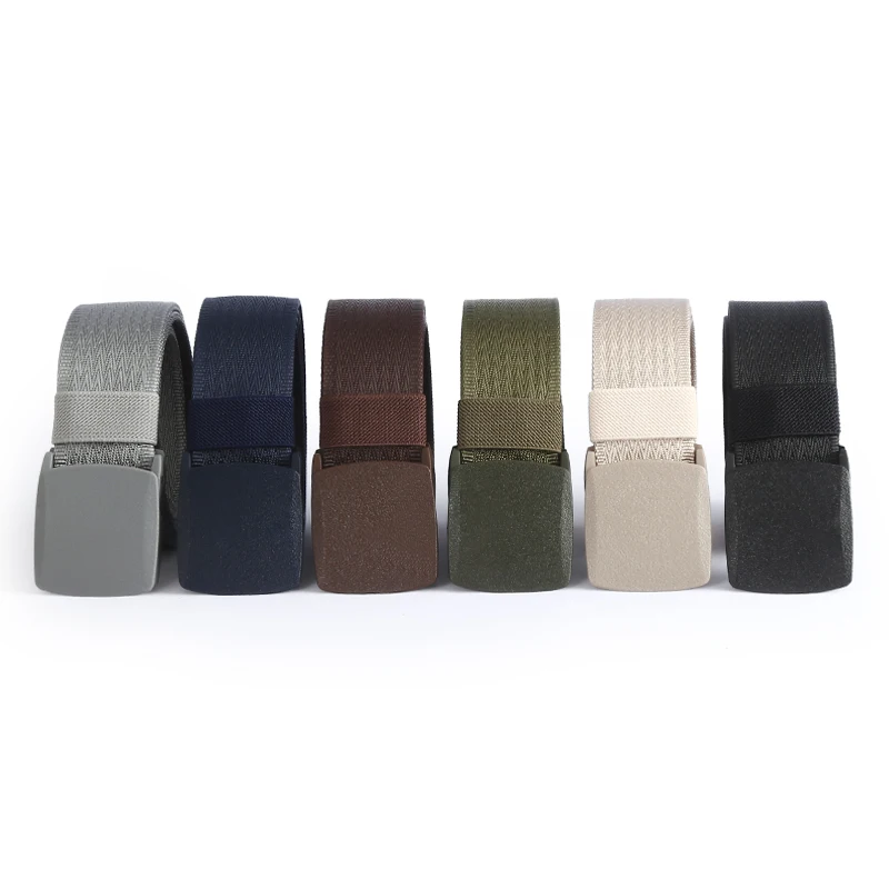 Plastic Buckle High Quality Custom Webbing Black Gray GreenTactical Nylon Belt