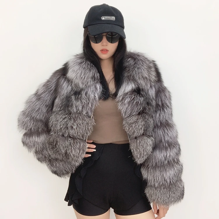 wholesale high quality fall winter coat luxury women fur jackets