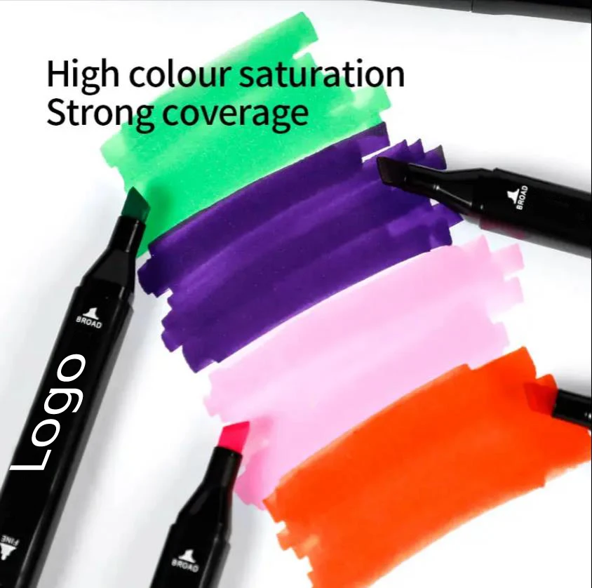 High Durability Permanent Marker Pen Fine And Brush Double Head Professional Painting Watercolor Dual Tip Pens