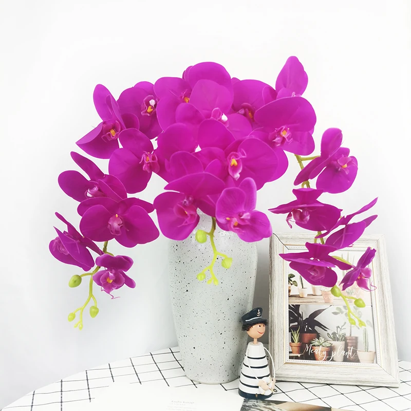 
Artificial High Simulation Decorative Flowers Real Touch Latex Butterfly Orchid Preserved Flower For Desktop Decoration 