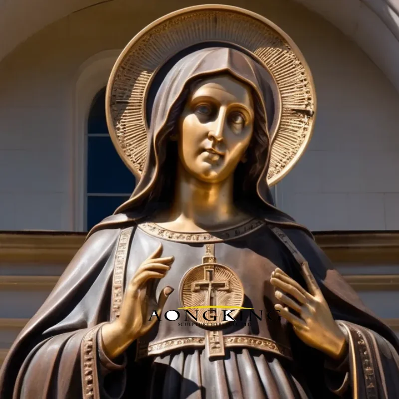 Religious Sculpture Bronze Saint Catherine of Siena  Life size Saint Saint Catherine of Siena Bronze Statue for church