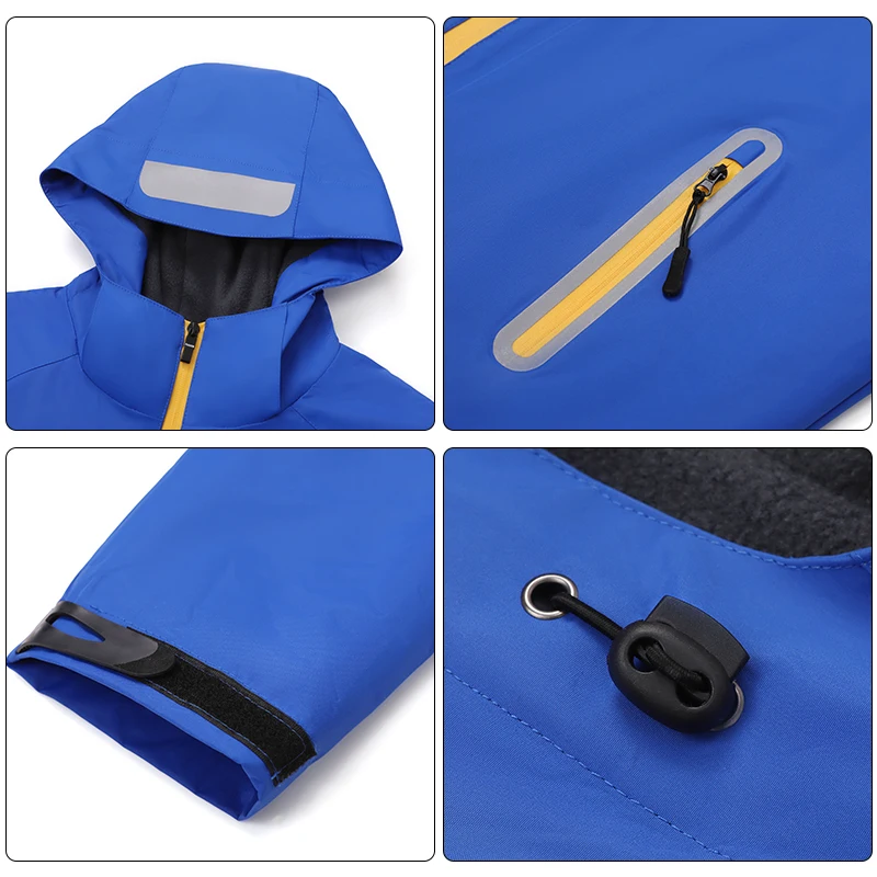 Hot Sports Softshell Custom Reflective Strip Pocket Hooded Windbreaker Sportswear Winter Outdoor Waterproof Jackets