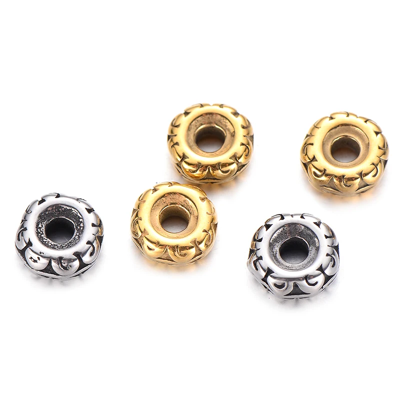 Bulk Wholesale Stainless Steel Loose Beads 10MM DIY Round Spacer Beads Charms for Bracelet Necklace Jewelry Making