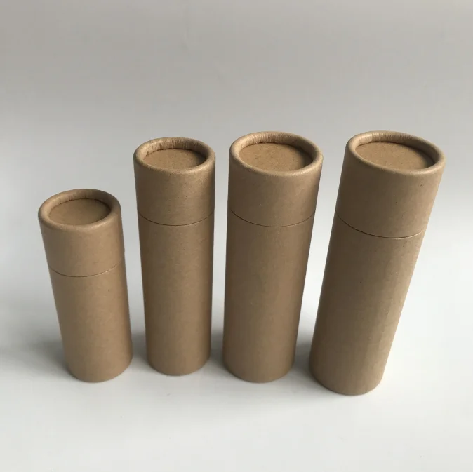 Eco-friendly Natural  kraftpaper  Cardboard lip balm  push up  deodorant 15g/30g/45g/60g container