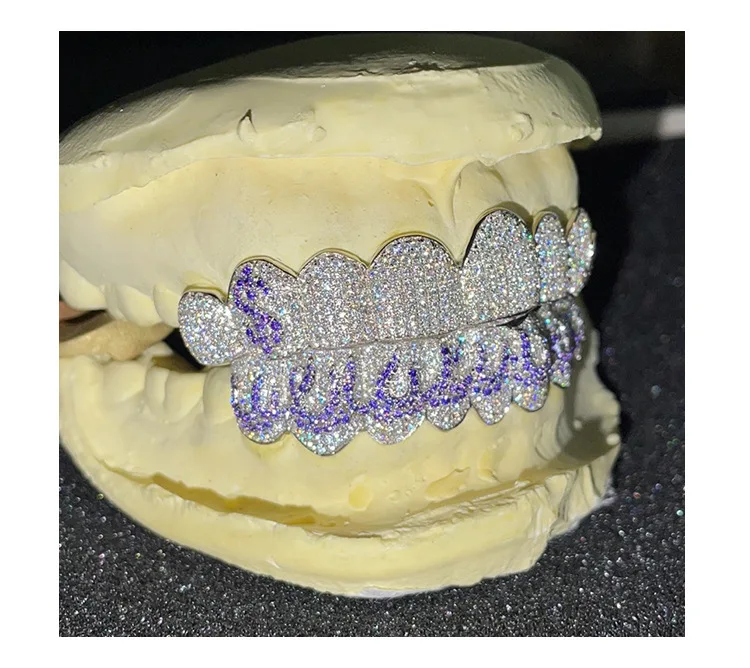18K Gold Plated Moissanite Teeth Grillz Invisible 100% Pass The Diamond Test 925 Silver VVS Custom Hip Hop Iced Out Grillz