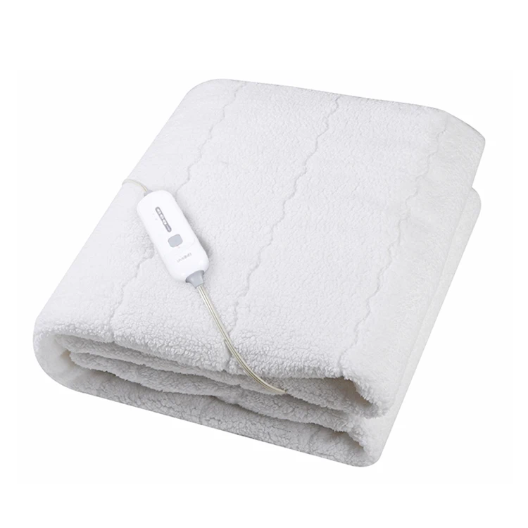 Shu velveteen sherpa fleece 8 hours auto off comfortable electric heated mattress pad blanket