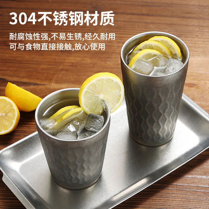 Stainless Steel Cocktail Water Beer Hot Drink Coffee Dual Wall Layer Whiskey Shot Glasses