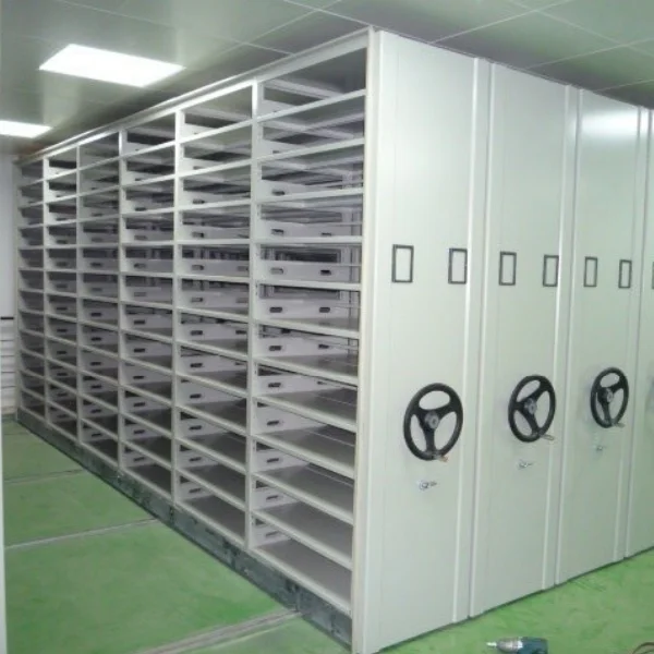 Compact collapsible automatic metal shelf archive compactor mobile shelving system