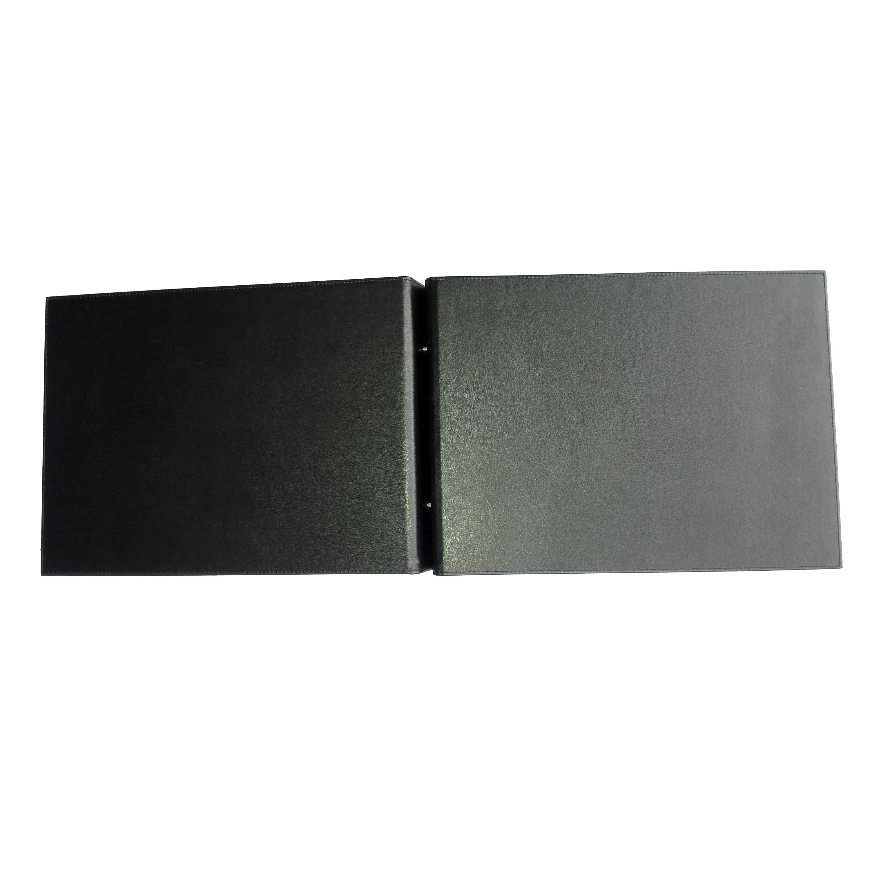 Matte Black PU Leather A4 Hardcover Restaurant Menu Book