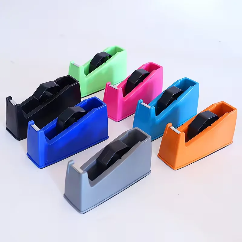 mini type plastic multicolor tape dispenser cutter holder machine desktop