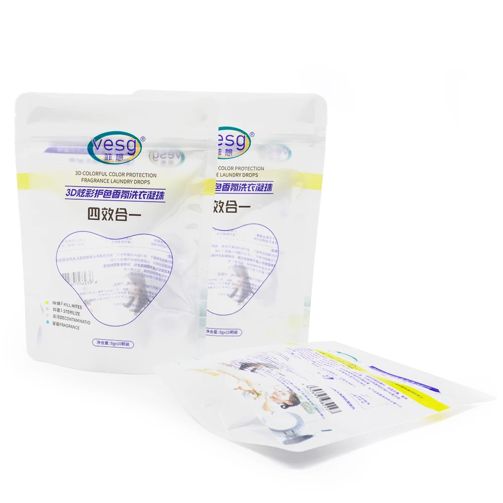 Custom Mylar Bags with Window Matte Laminated Liquid Detergent Packaging Self Standing Zip Lock Resealable Plastic Packaging Bag