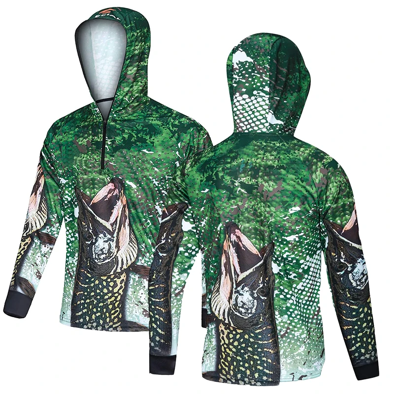 Best Quality Factory Custom UV Fishing Hoodie Shirts Quick Dery Outdoor Fishing Shirts For Men