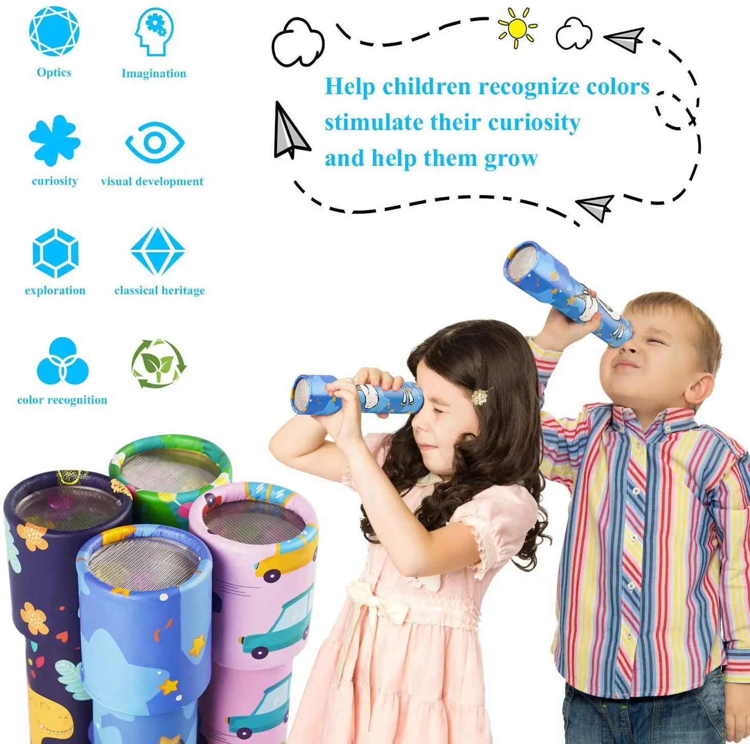 Wholesale Funny Kids Education Toys Magic Classic DIY Handheld Subtle Kaleidoscope Game