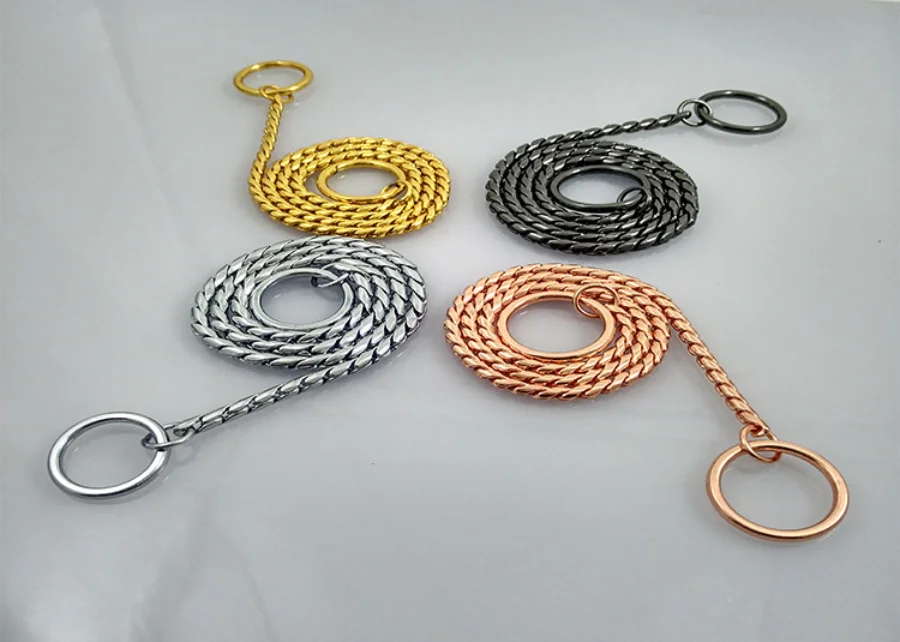 Dog Snake Chain Dog Choke Collar Heavy Duty Pet Chain Leash for Small Medium Large Dogs Command Obedience Training