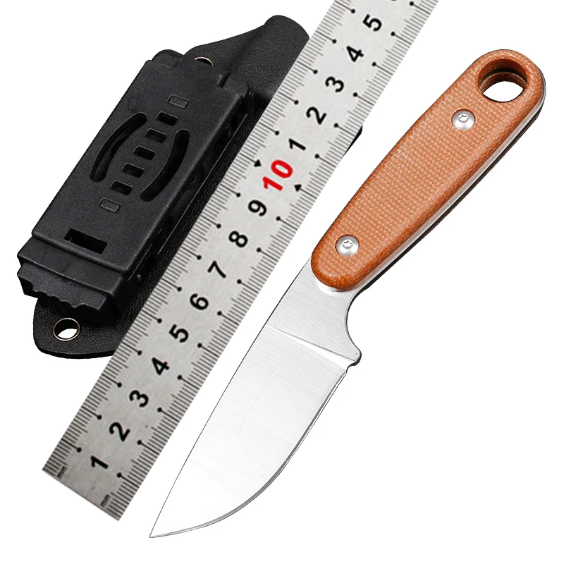 OEM 14c28n steel blade material outdoor hunting camping knife fixed blade knife with flax handle