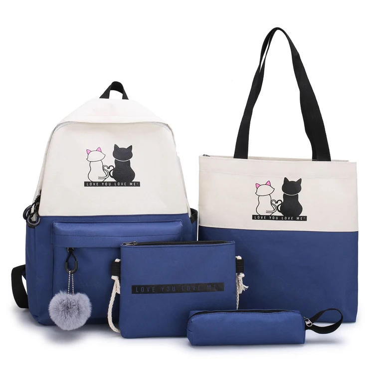 Light Weight Leisure Backpack 4 Pieces School Set Bag Student backpack