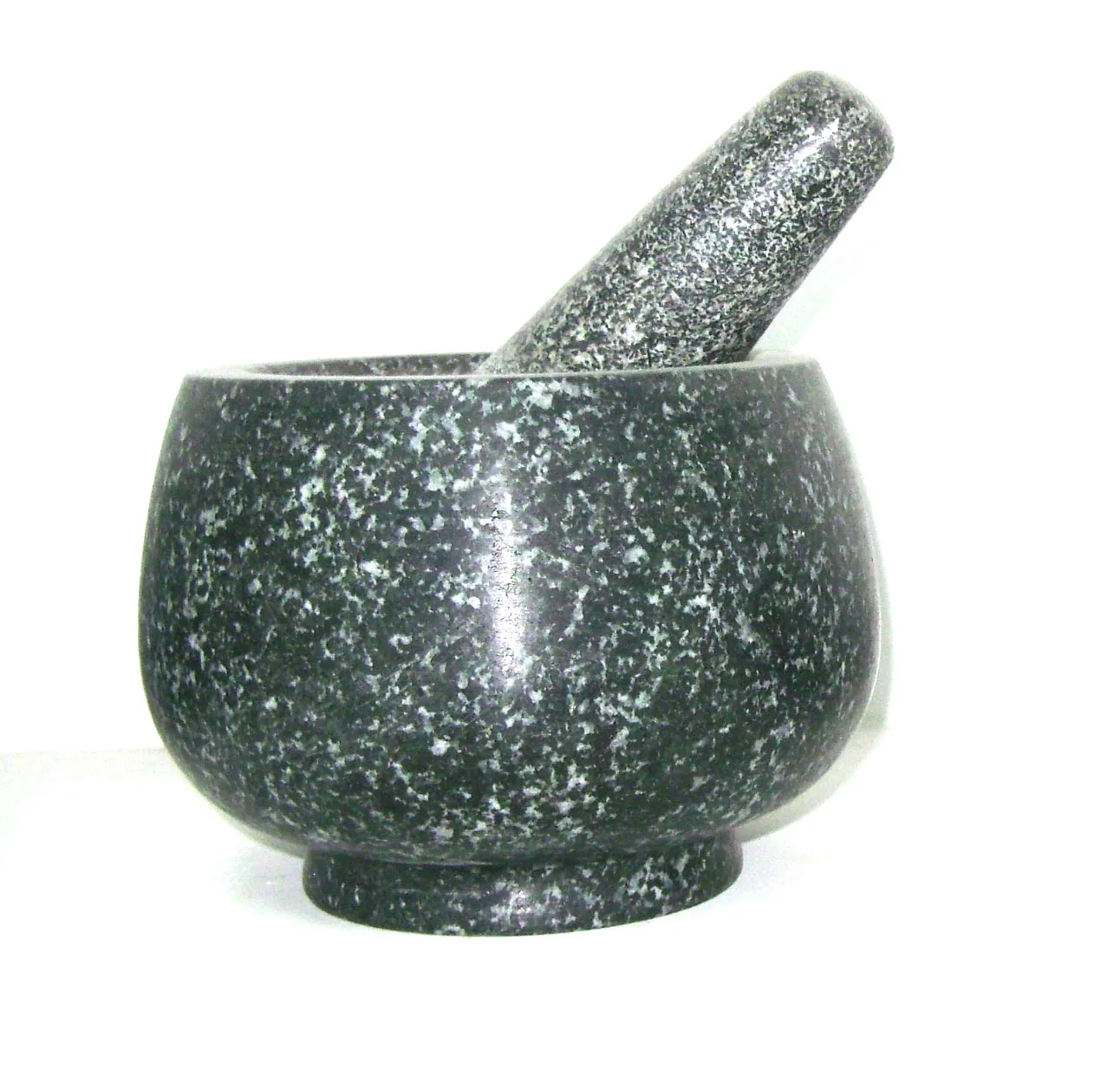 black granite stone mortar and pestle