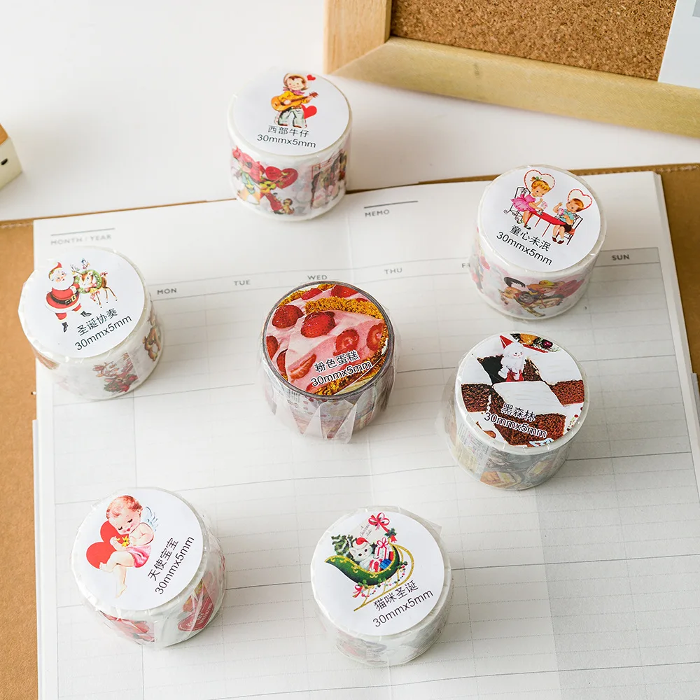 7 design 1pcs Decorative Adhesive tapes Sweet Cake lovely animals Scrapbooking DIY Paper Scrapbooking Stickers