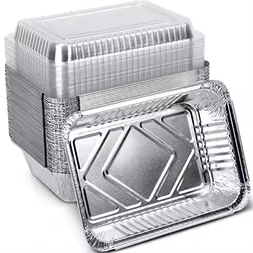 Whosale Thickened Rectangular Aluminum Foil Pan Container Take-out Foil Disposable Tray Cake Bakery Fast Food Foil Container