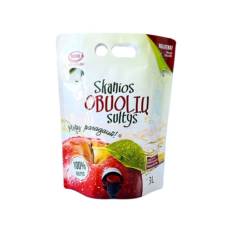 Huacang Standing up pouch Aluminum Foil Vitop Tap Bag In Box For apple Juice