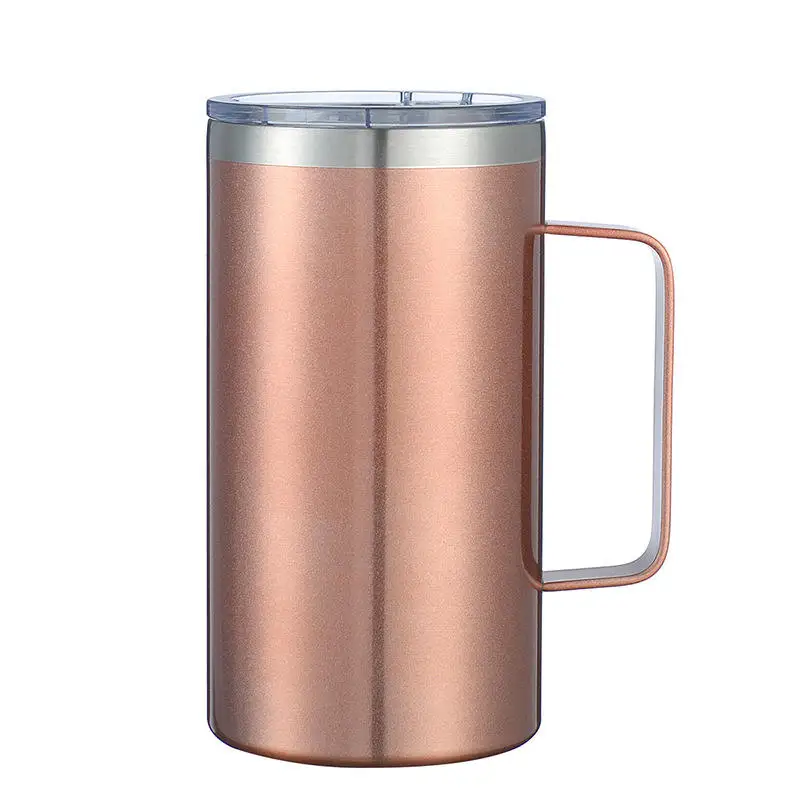 Cheap hot sale 24oz stainless steel office coffee cup mug with lid and handle