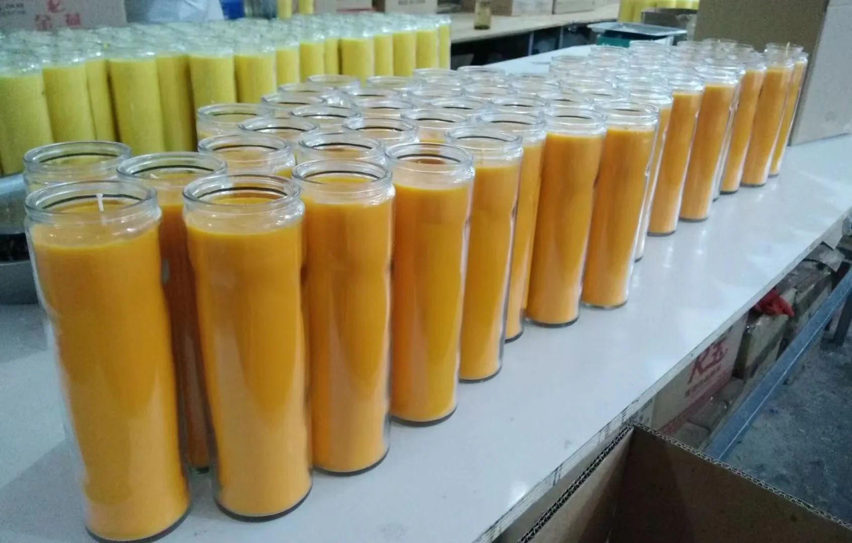 wholesale 7 day candles glass jar religious candle 8 inches memorial rainbow candle made by paraffin wax