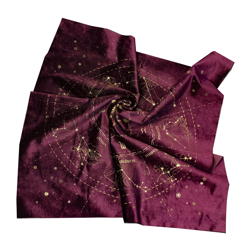 Hot Sale decoration table purple 60cm Square velvet Divination Tapestry Balnkets Tarot Tablecloths