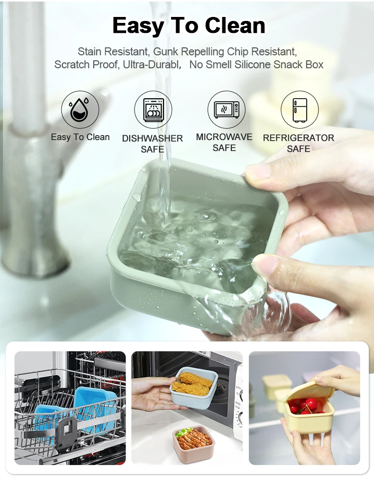 Wholesale Custom Bpa Free Food Grade Silicone Food Containers Collapsible Kids Lunch Box Stainless Steel Bento Box For School