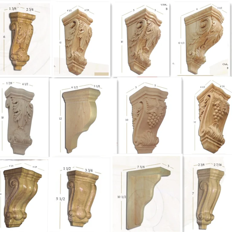 Interior decorative wooden decor wood  carved corbel wood capital sticker