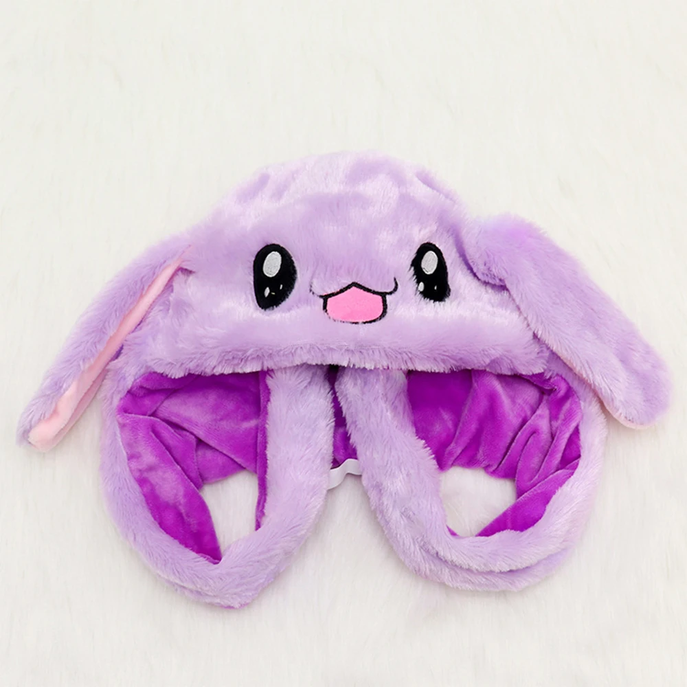 High Quality Animal Graphic Style Cute Winter Fleece Bunny Hat With Moving Ears For Kids Adults