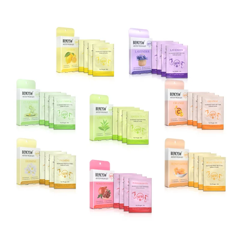 4 Step Foot Peeling Skin Care Pedicure Spa Sea Salt Scrub Pedicure Relieve Foot Tired Exfoliating Remove Dead Skin Foot Soak