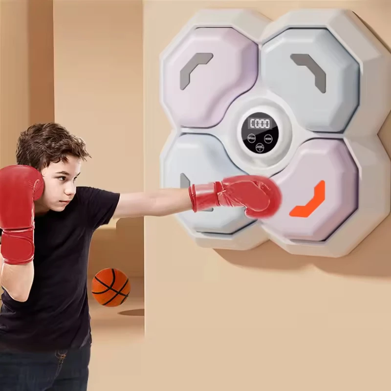 Children Wall Mounted Led Light Music Boxing Train Machine Small Wireless Low Sound One Punch Fight Stress Relief Boxing Target