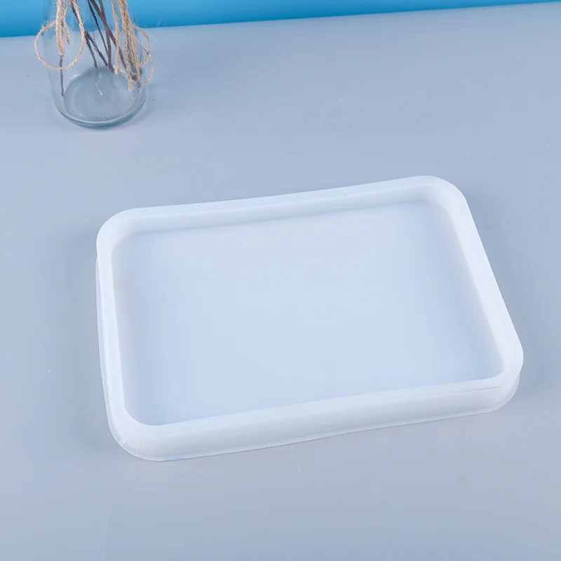 
shinny big size blank rectangle shape rolling tray silicone mold resin mould for resin craft diy 