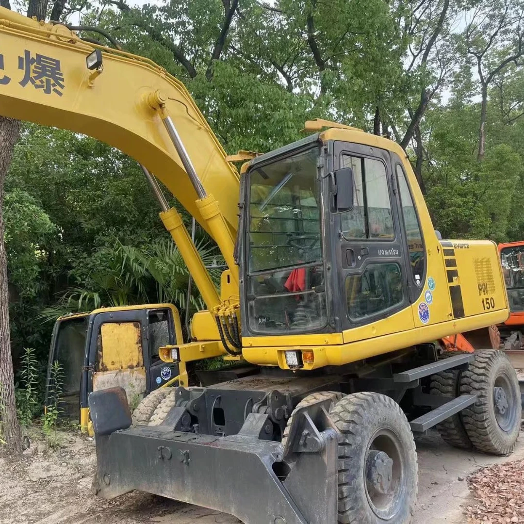 Высококачественный подержанный колесный экскаватор Komatsu PW150