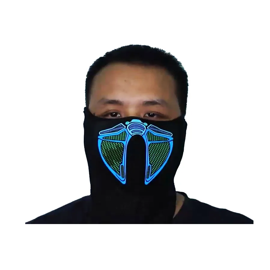 hot-selling el mask light up led mask halloween dancing party sporting bicycling masks with lights Factory price wholesale