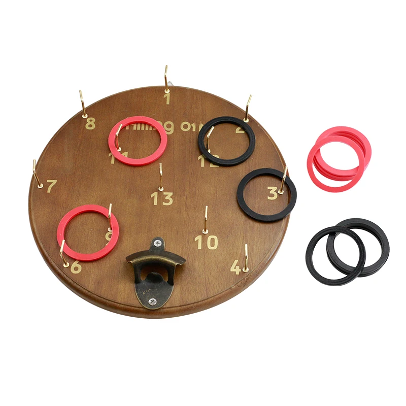 wooden ring toss with opener for competitive game  can hanging on the wall (1600231706719)
