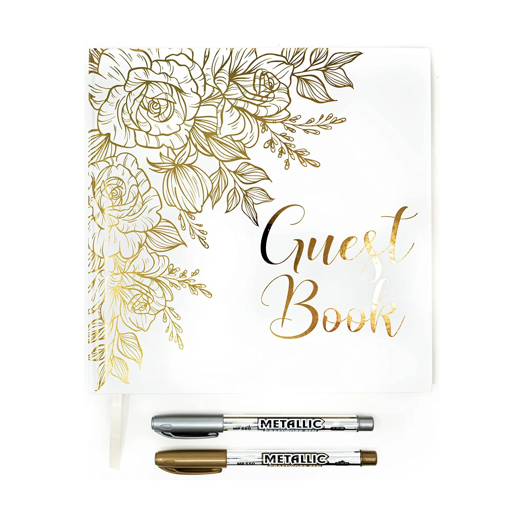 Роскошная золотая фольга с позолоченными краями на заказ, гостевая книга в твердом переплете для свадьбы, толстая белая бумага для памятной свадебной гостей, альтернатива