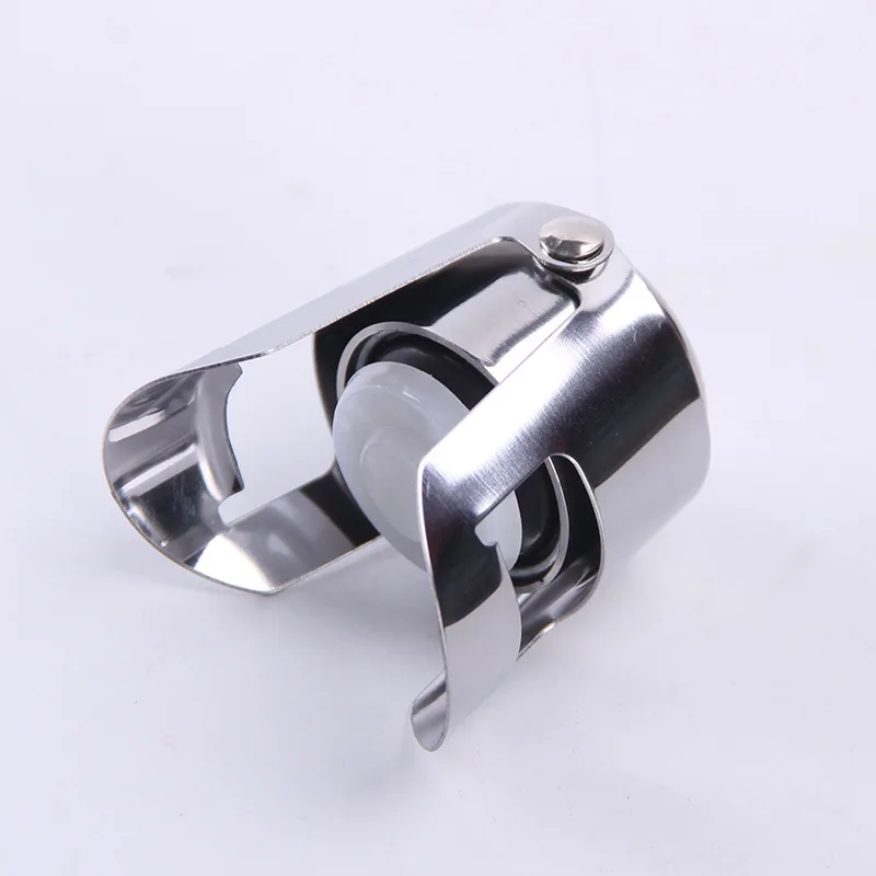 manufacturer wholesale customizable logo OEM color Stainless steel spout silicone champagne bottle wine stopper