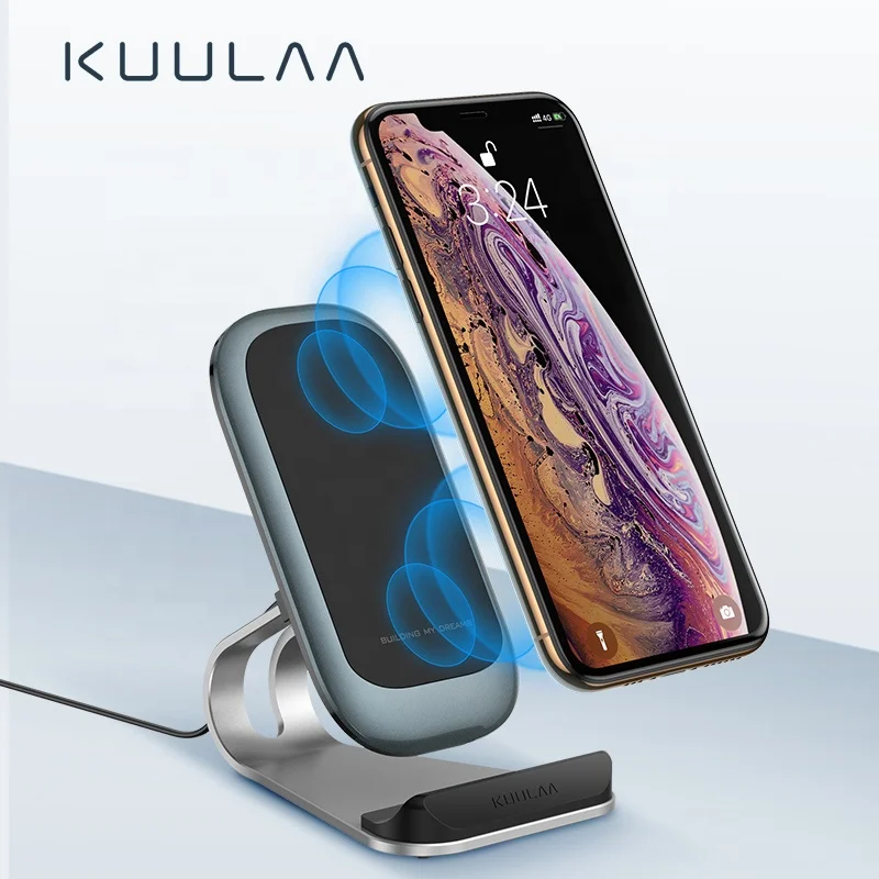 Kuulaa 2020 Новинка 15 Вт 10 Type-c порт Qi быстрое автомобильное беспроводное зарядное устройство для iphone и samsung подставка беспроводного зарядного