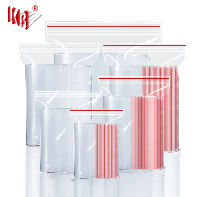 
ready to ship clear mylar ziplock bag transparent zipper bag PE reusable plastic zip lock bags custom with logo accepted 