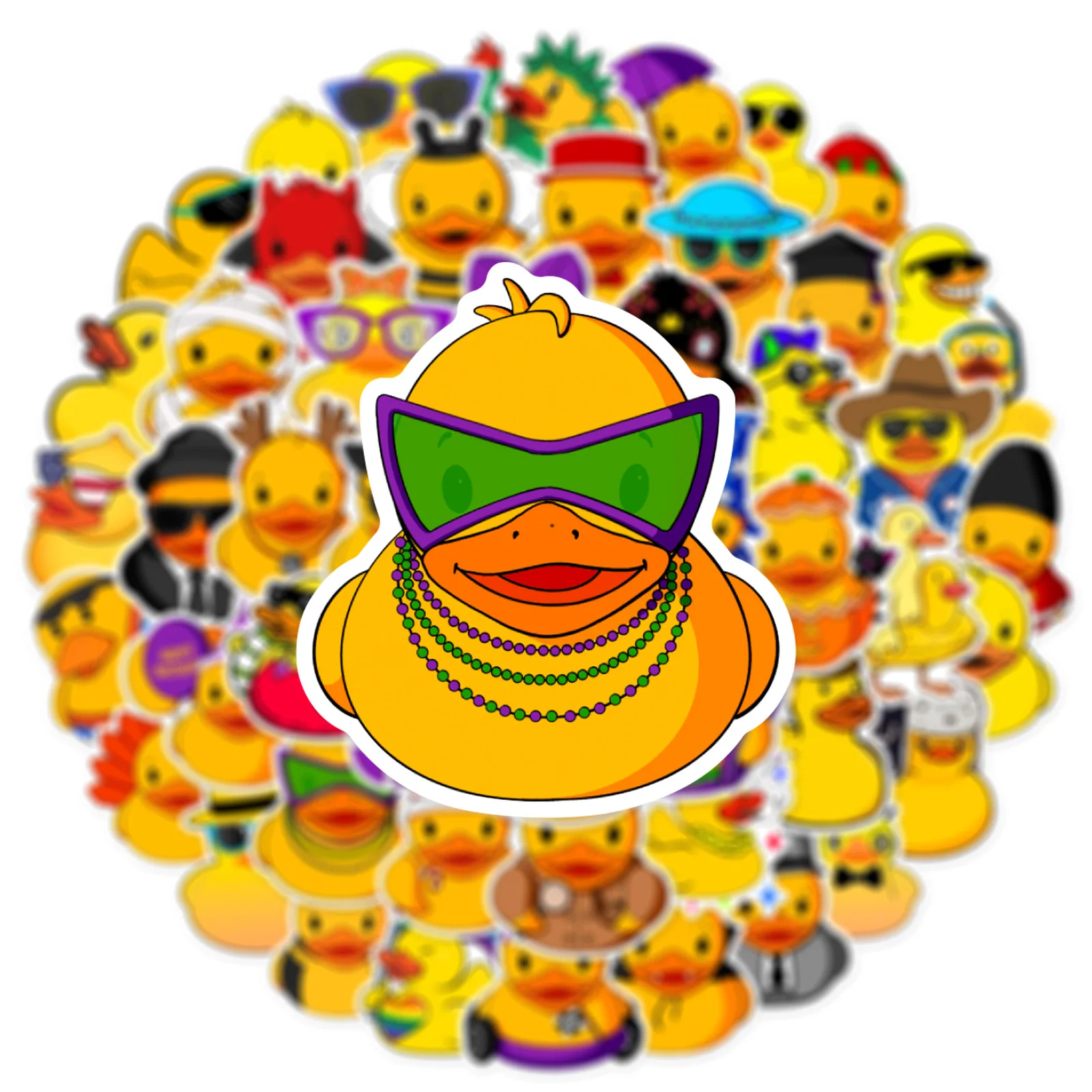 50Pcs Cute Animals Ducks Unlimited Cartoon Cool Decals Graffiti Vinyl Kawaii Waterproof Yellow Rubber Duck Stickers