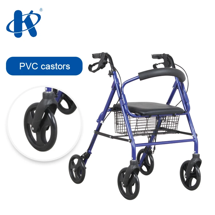 Kaiyang KY9146L Aluminum Frame 4 Wheeled Four Wheel Walker With Seat Deluxe Design Heavy Duty Rollator