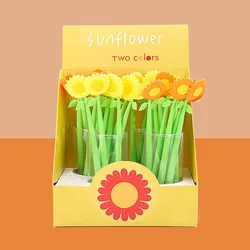 Office School Supplies Sun Flower Pen Silicone 3D Soft Touch Gel Pen Custom Wholesale Pens Cute